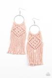 Macramé Rainbow Pink Earrings