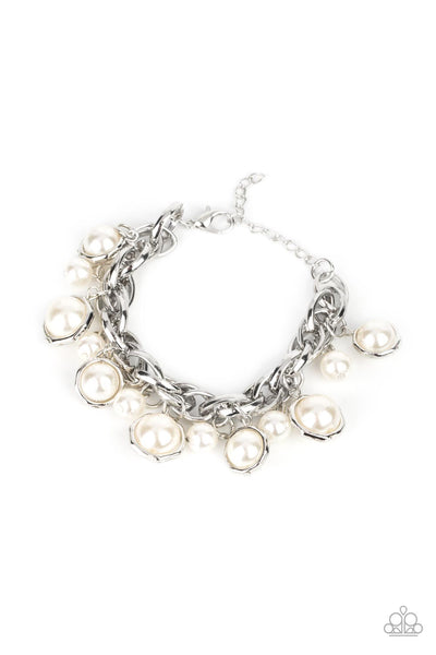 Revolving Refinement Necklace and Orbiting Opulence Bracelet - White