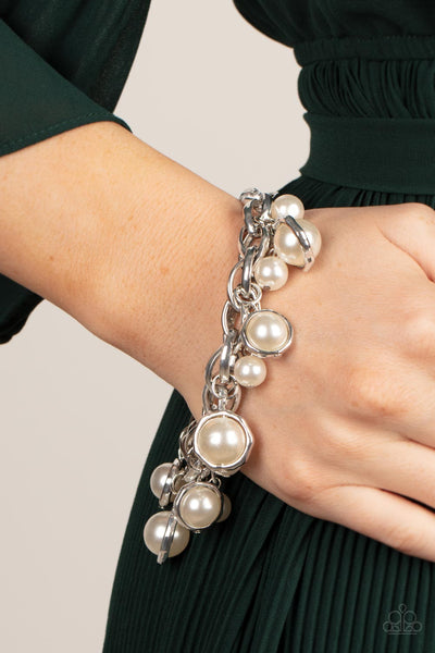 Revolving Refinement Necklace and Orbiting Opulence Bracelet - White