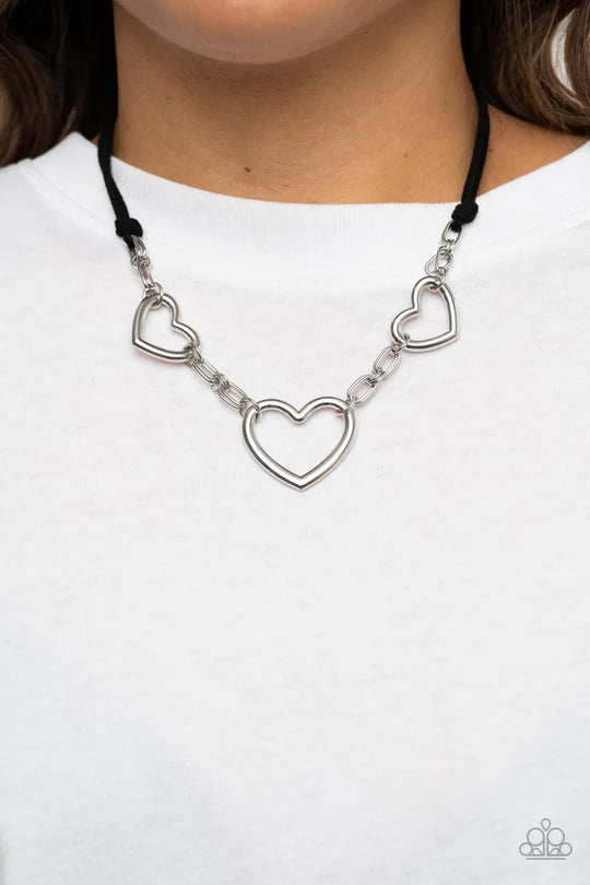 Fashionable Flirt - Black Heart Necklace